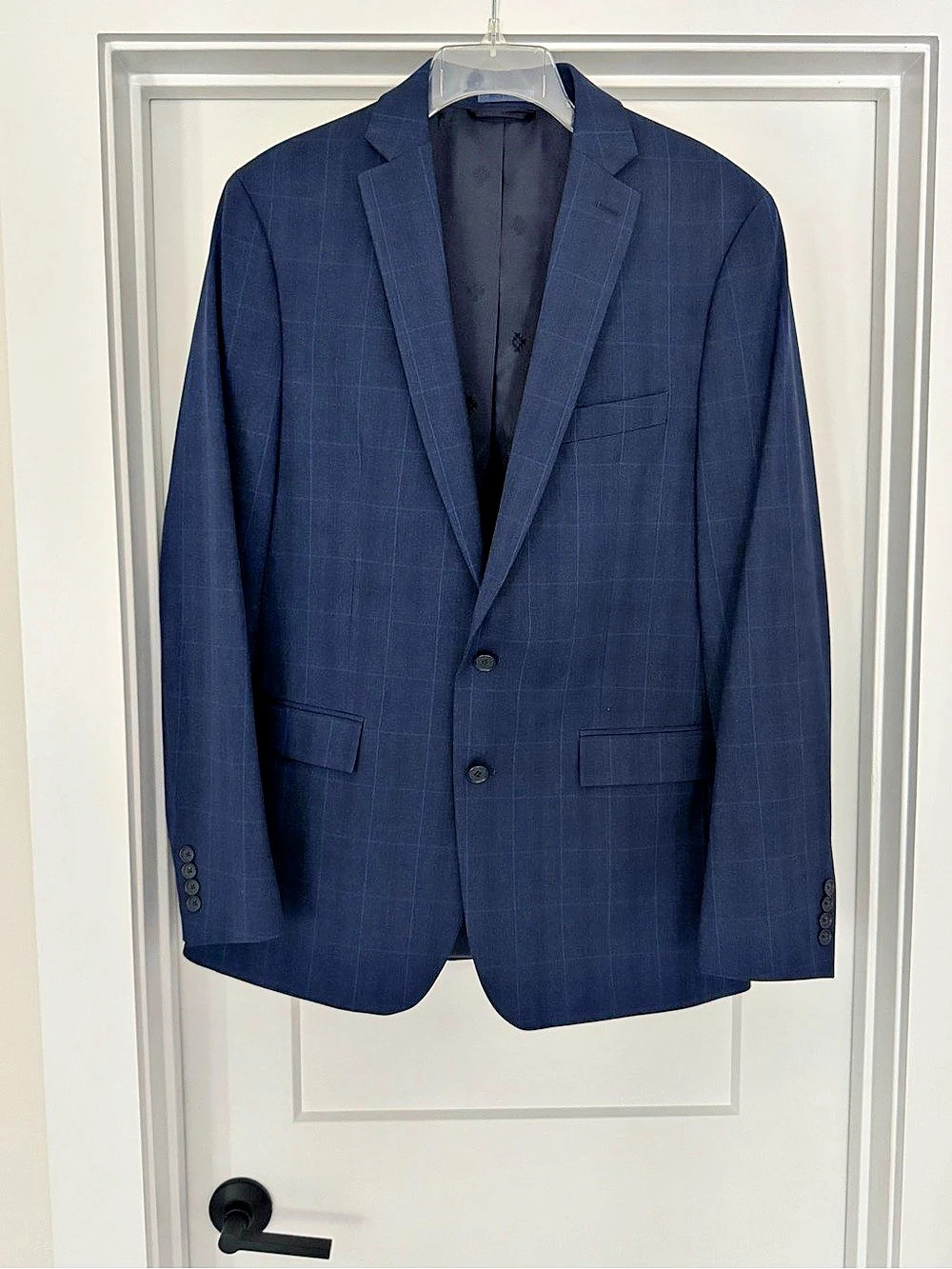 Ryan Seacrest Distinction Plaid Sport Coat in Blue Size 42L Like New